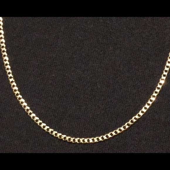 Gold Chain Vermeil Cuban 18in 2mm .925 Italy - Picture 2 of 3
